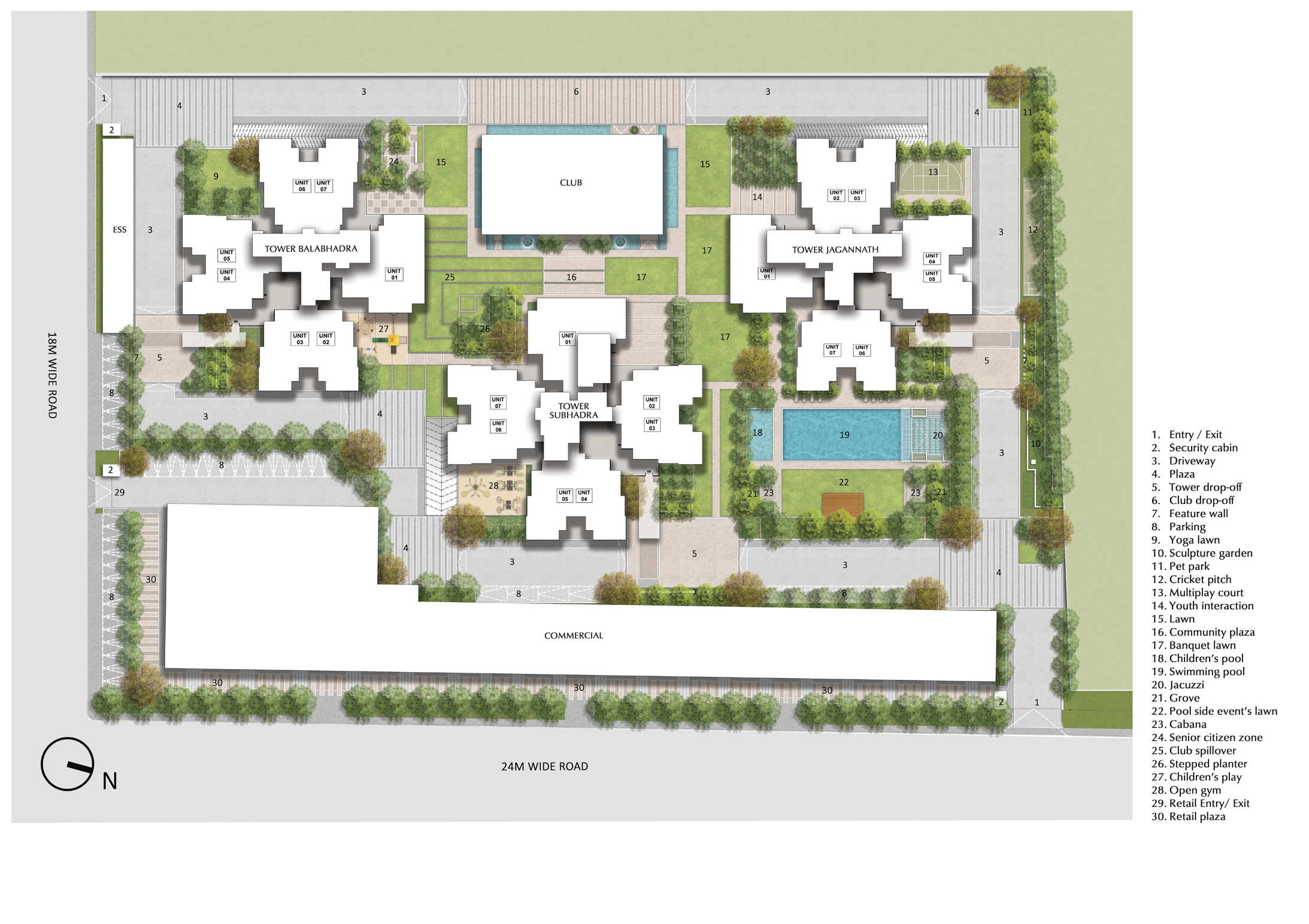 Master site plan and landscape layout